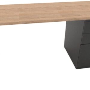 Escritorio con cajonera clásico de oficina en madera con 3 gavetas