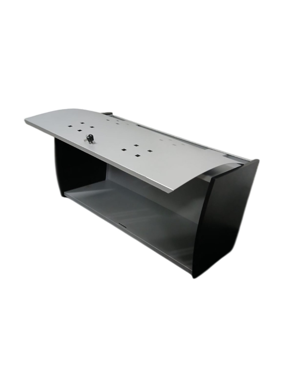 Archivador aéreo metálico de oficina montado en pared con compartimento superior